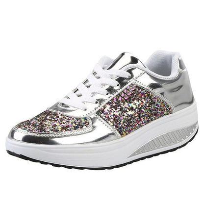 Glitter Platform Sneakers for Women – Stylish & Comfortable
