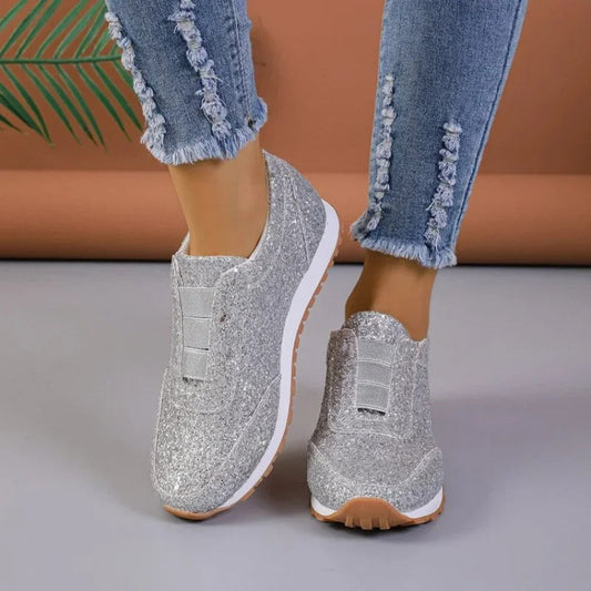 Glitter Slip-On Sneakers for Women – Stylish & Comfortable