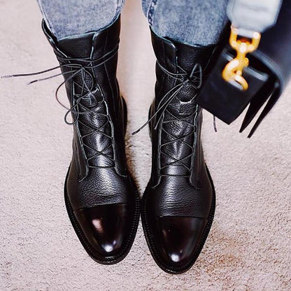 Sophia | Women’s Lace-Up Leather Ankle Boots Caliboot