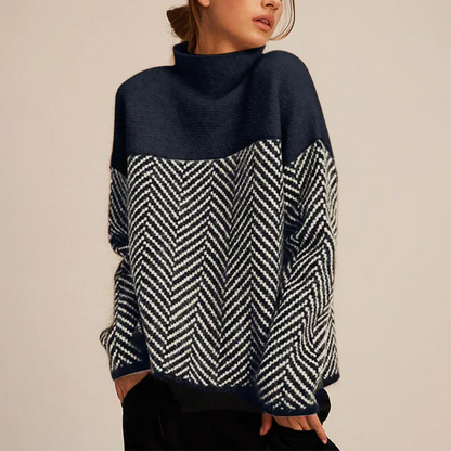 Herringbone Oversized Sweater for Women – Cozy & Stylish Layering-Caliboot