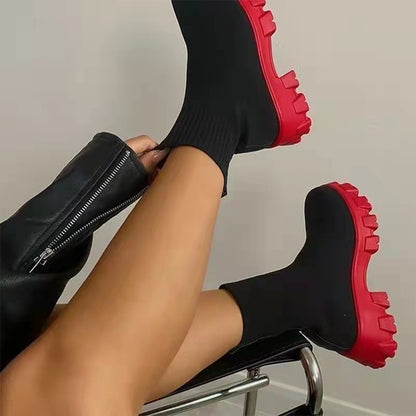 High-Top Sock Boots for Women – Stylish & Comfortable