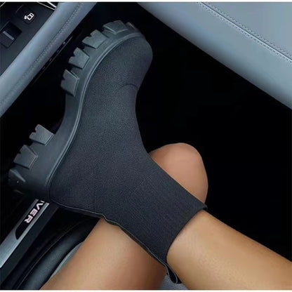 High-Top Sock Boots for Women – Stylish & Comfortable