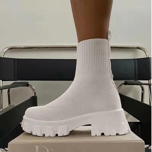 High-Top Sock Boots for Women – Stylish & Comfortable