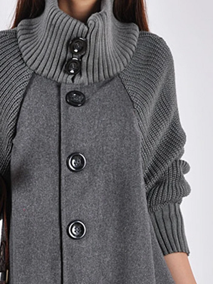 High Neck Black Trench Coat for Women – Elegant & Versatile Style 2