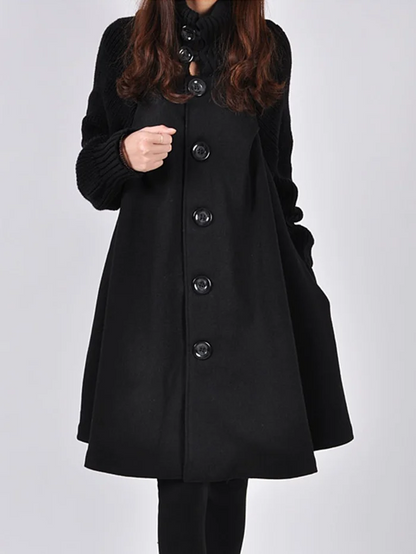 High Neck Black Trench Coat for Women – Elegant & Versatile Style 6