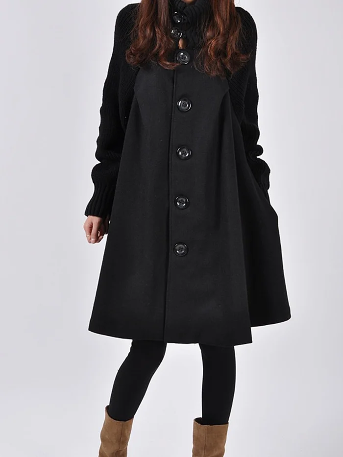 High Neck Black Trench Coat for Women – Elegant & Versatile Style 7
