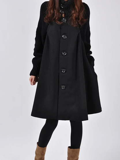 High Neck Black Trench Coat for Women – Elegant & Versatile Style 7