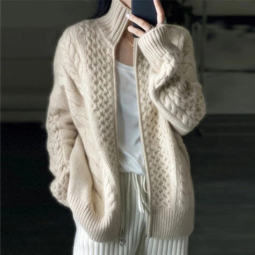 High Neck Cardigan Sweater for Women – Elegant & Cozy Layering 0