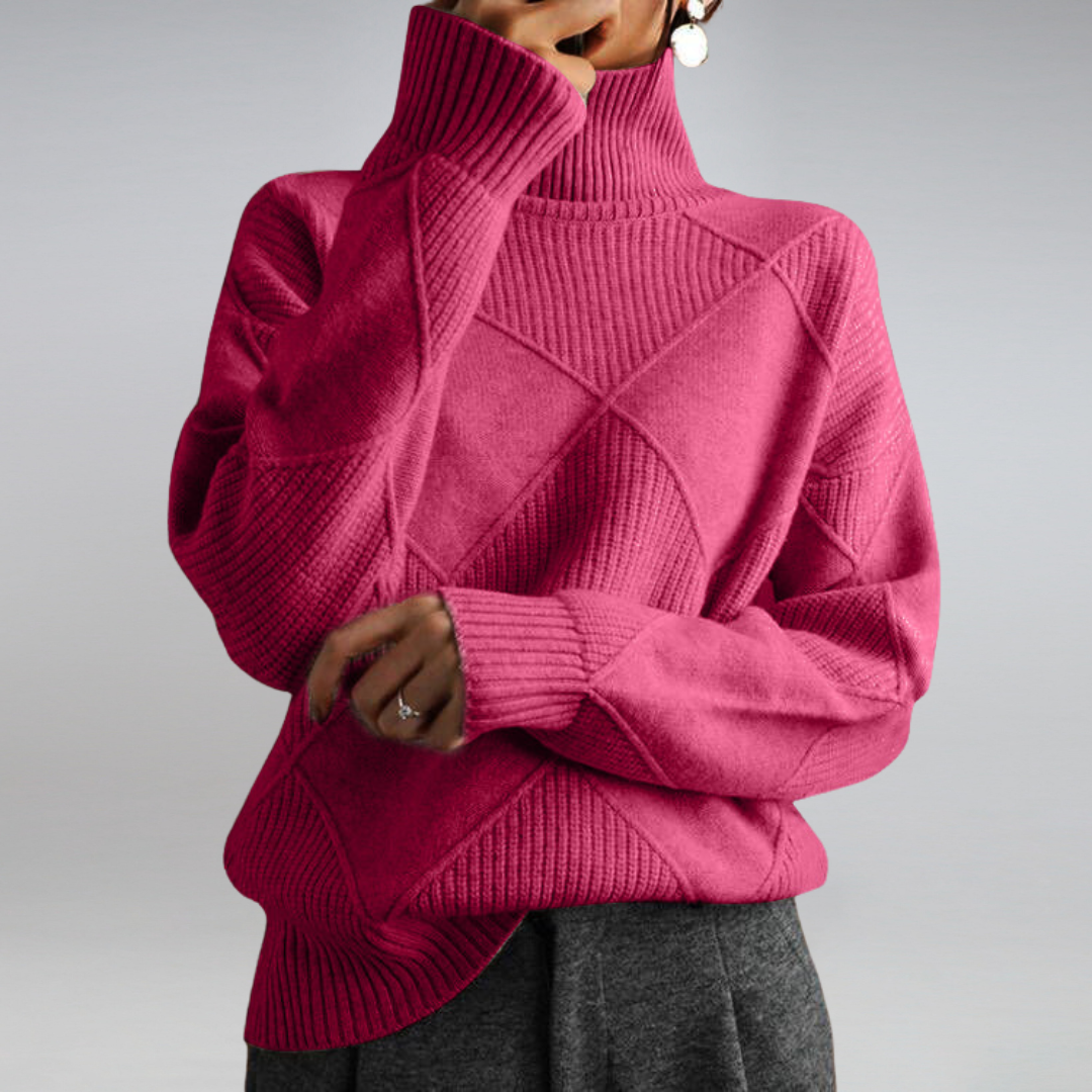 High Neck Turtleneck Sweater for Women – Cozy Oversized Style 10