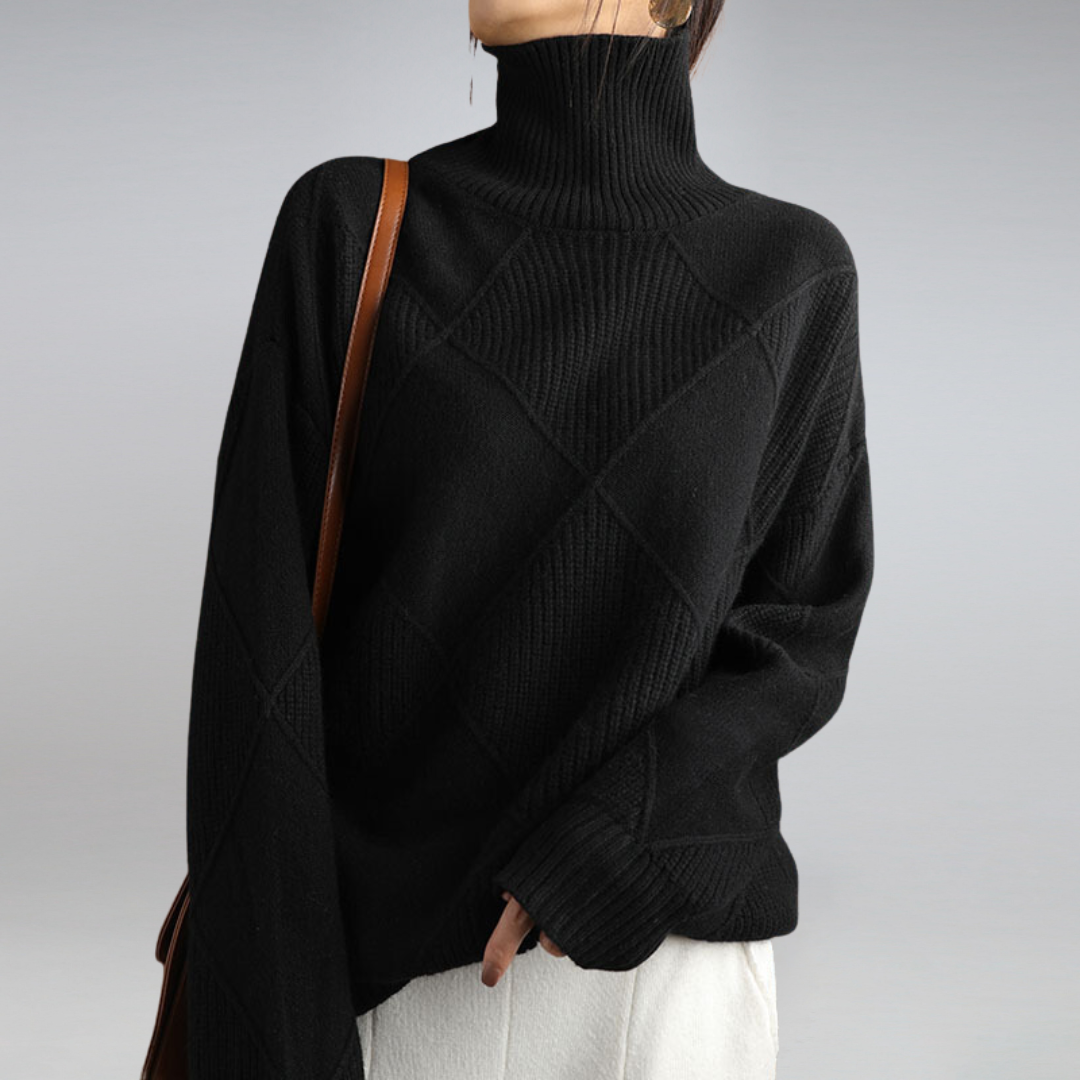 High Neck Turtleneck Sweater for Women – Cozy Oversized Style 5