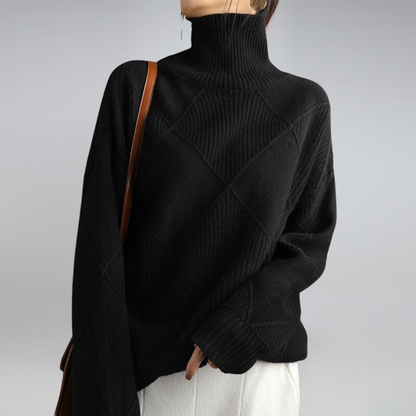 High Neck Turtleneck Sweater for Women – Cozy Oversized Style 5