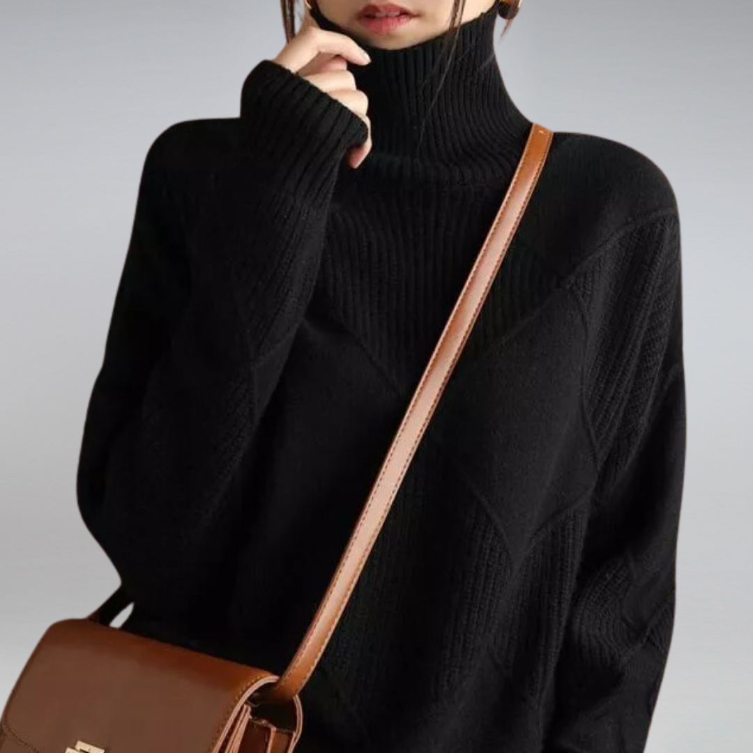 High Neck Turtleneck Sweater for Women – Cozy Oversized Style 6
