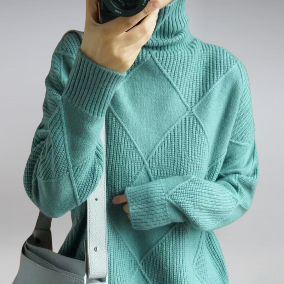 High Neck Turtleneck Sweater for Women – Cozy Oversized Style 7