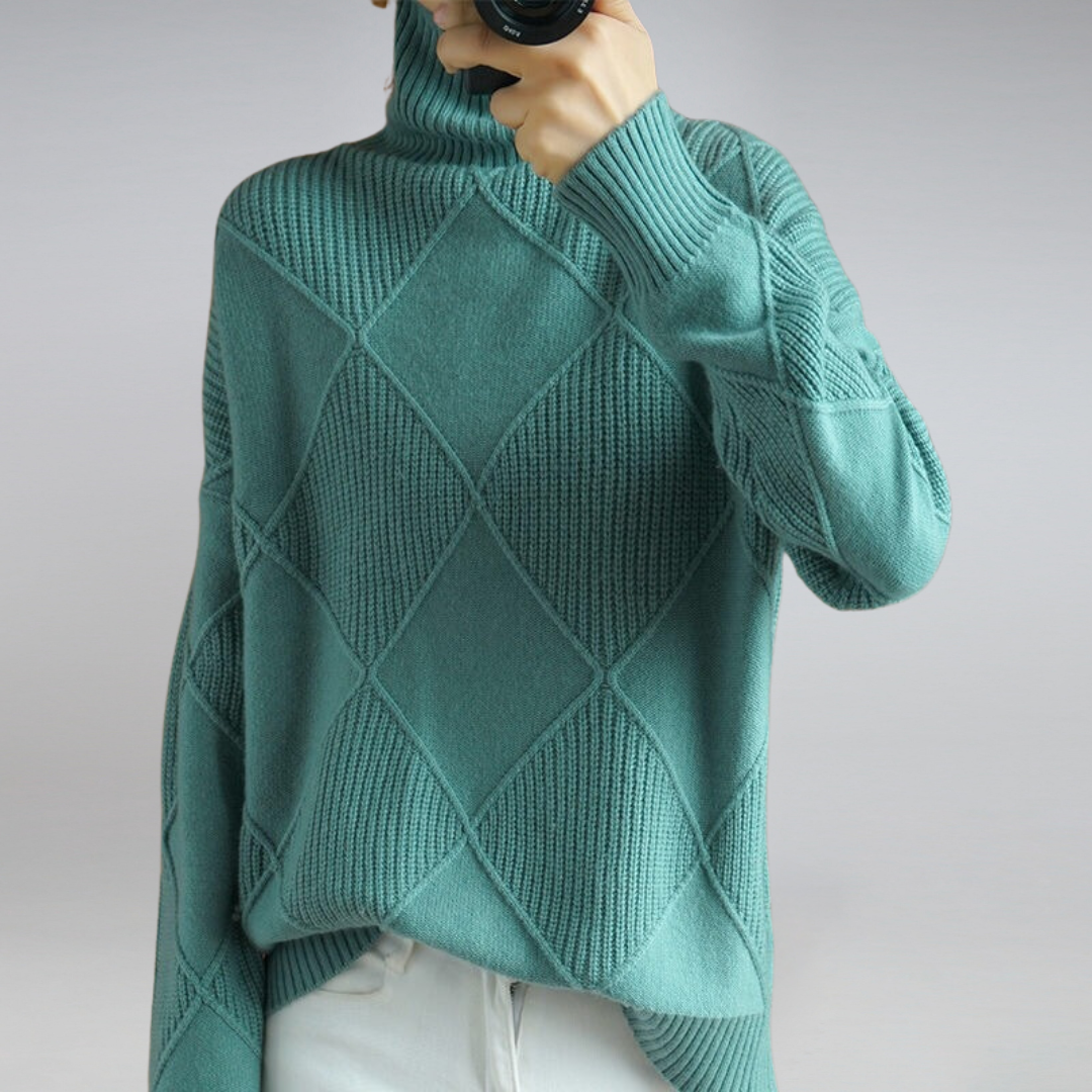 High Neck Turtleneck Sweater for Women – Cozy Oversized Style 8