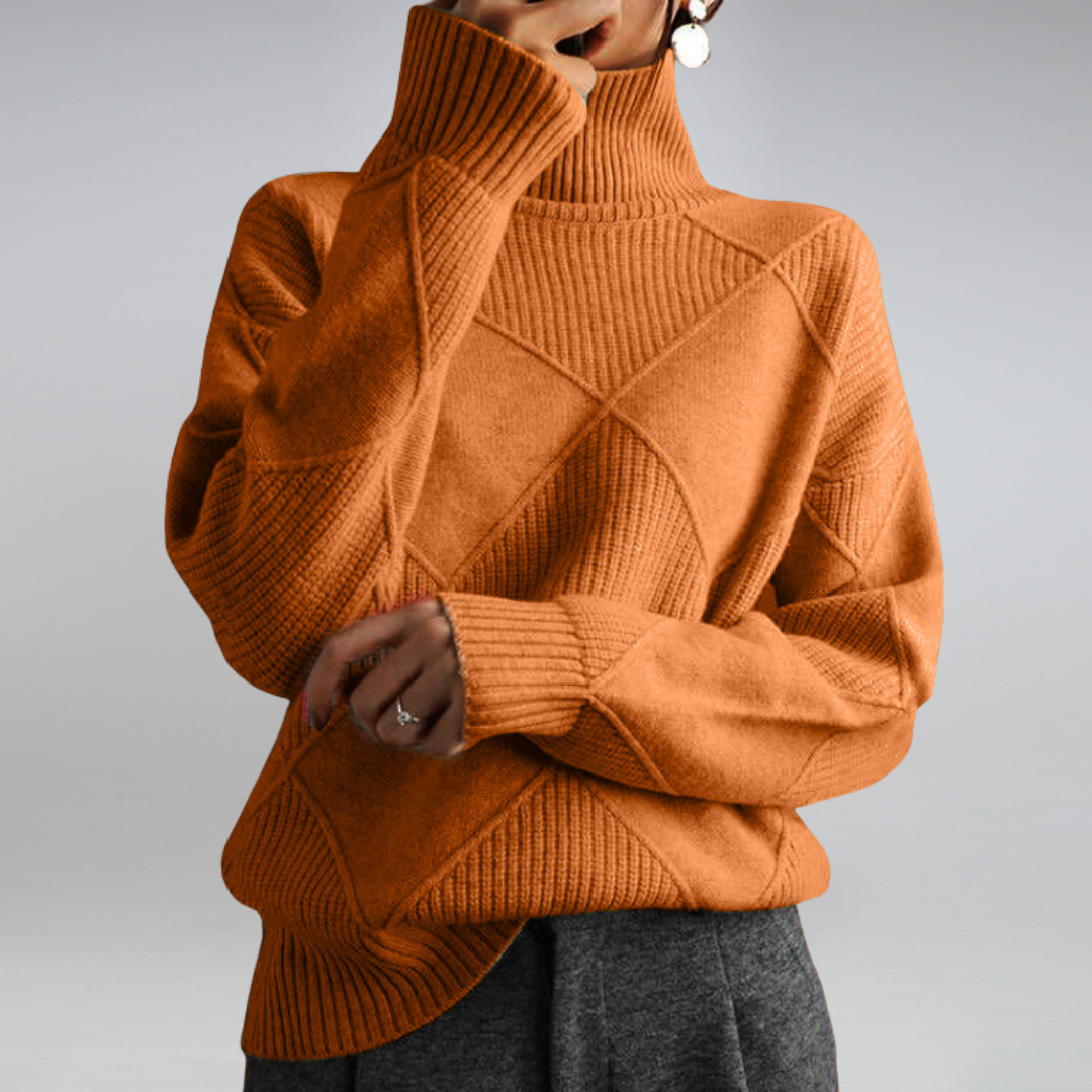 High Neck Turtleneck Sweater for Women – Cozy Oversized Style 9