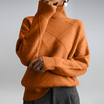 High Neck Turtleneck Sweater for Women – Cozy Oversized Style 9