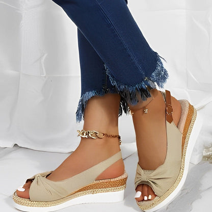 Knot Design Espadrille Wedge Sandals for Women – Chic & Comfortable