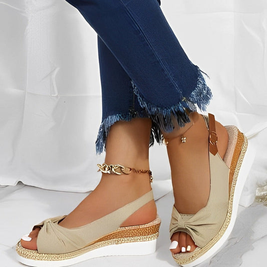 Knot Design Espadrille Wedge Sandals for Women – Chic & Comfortable