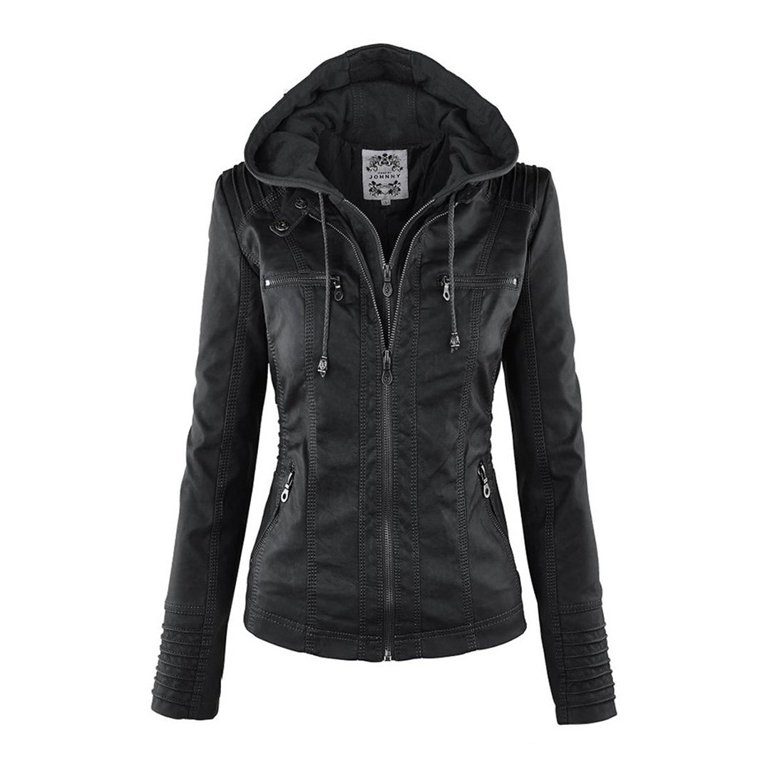 Julia | Women’s Hooded Zip-Up Casual Biker Jacket Caliboot