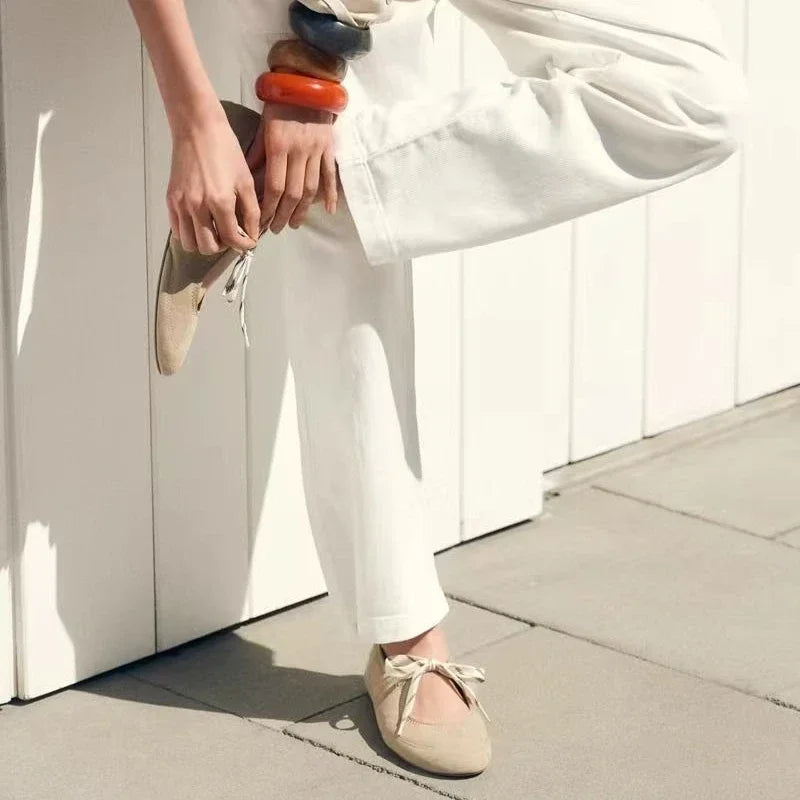 Lace-Up Ballet Flats for Women – Effortless Style & All-Day Comfort
