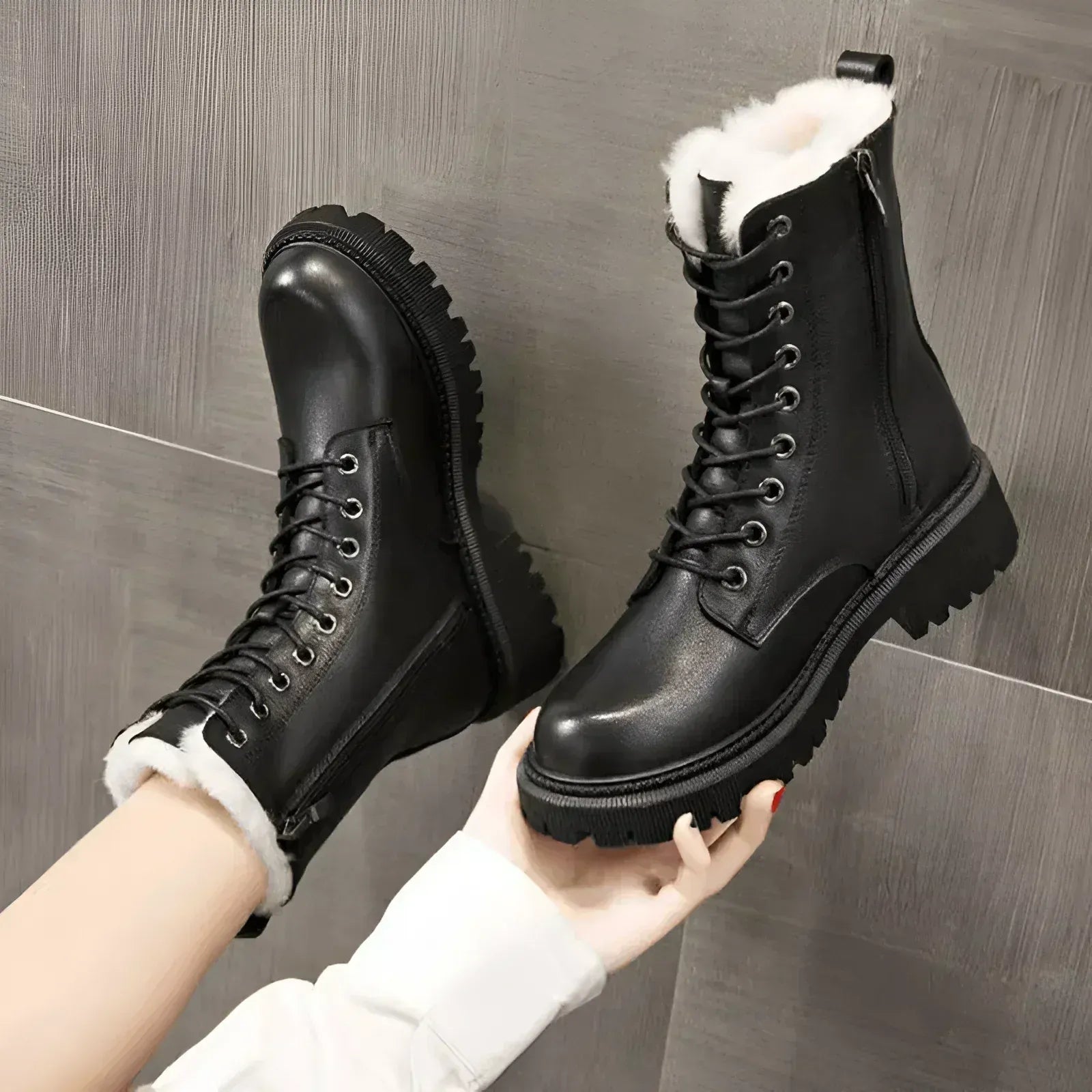 Lace-Up Black Ankle Boots for Women – Stylish & Functional