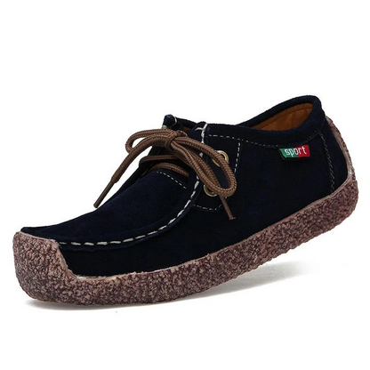 Lace-Up Black Flats for Women – Comfortable & Versatile All-Day Wear