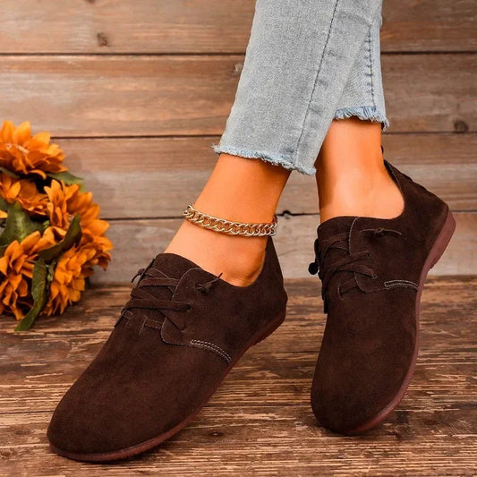Lace-Up Black Flats for Women – Stylish & Comfortable Everyday Wear