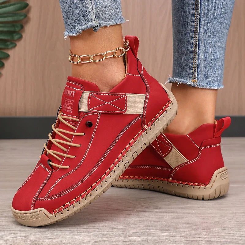 Lace-Up Mid-Calf Boots for Women – Retro Charm & Everyday Comfort