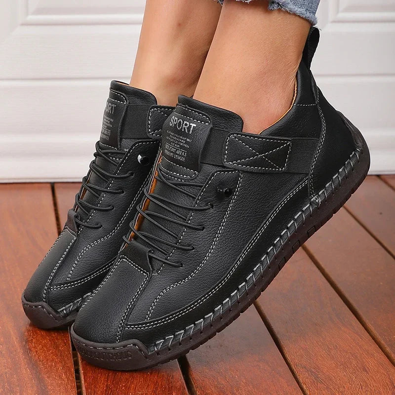 Lace-Up Mid-Calf Boots for Women – Retro Charm & Everyday Comfort