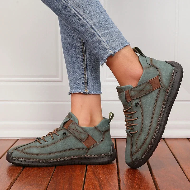 Lace-Up Mid-Calf Boots for Women – Retro Charm & Everyday Comfort