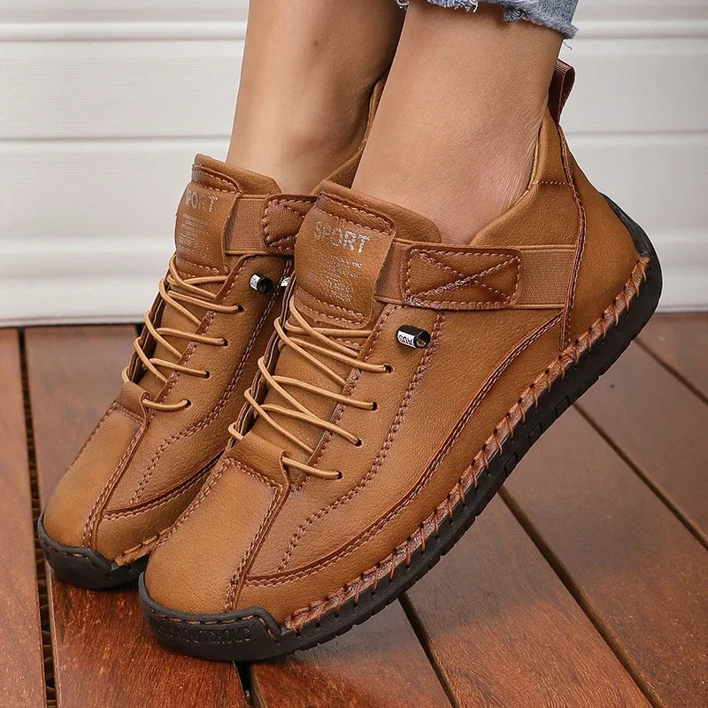 Lace-Up Mid-Calf Boots for Women – Retro Charm & Everyday Comfort