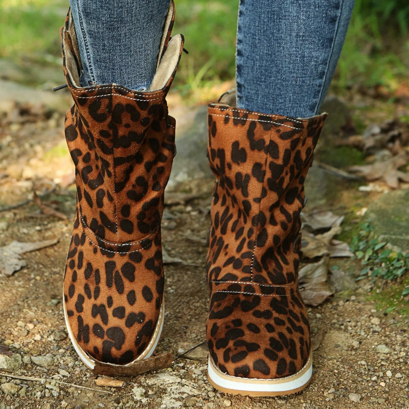 Lace-Up Mid-Calf Boots for Women – Stylish & Comfortable