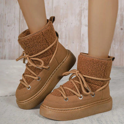 Lace-Up Winter Boots for Women – Cozy & Non-Slip Design