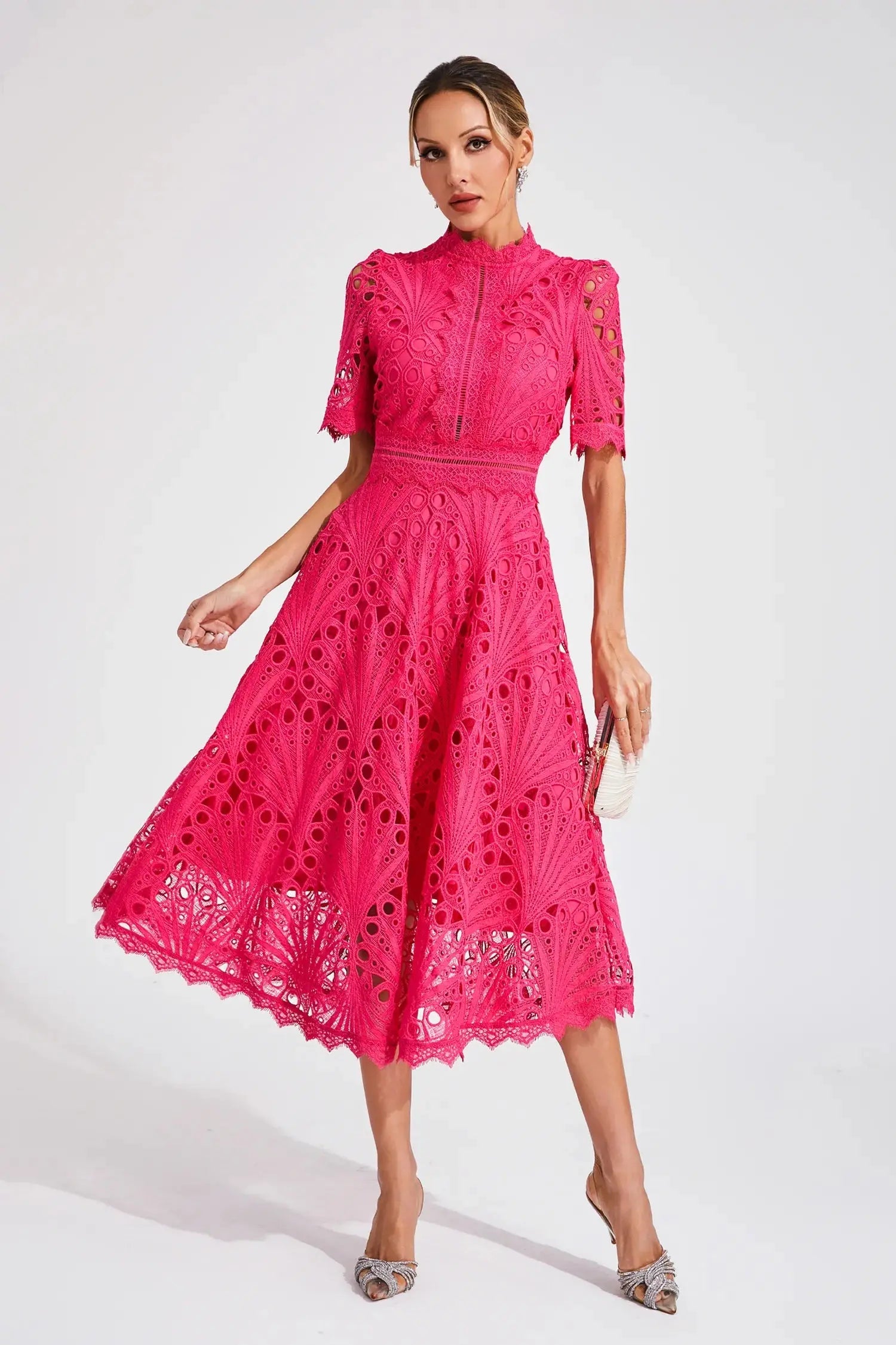 Lace Midi Dress for Women – Effortlessly Elegant & Timeless 0
