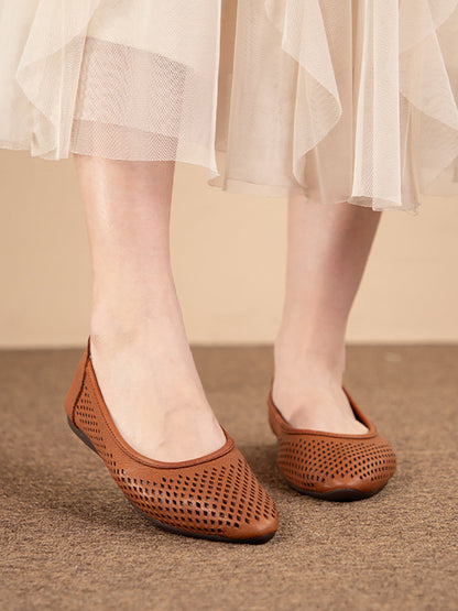 Laser-Cut Ballet Flats for Women – Stylish & Comfortable Slip-On Design