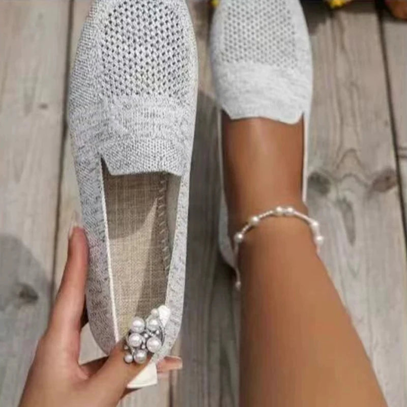 Lightweight Slip-On Sneakers for Women – Stylish & Comfortable White Footwear