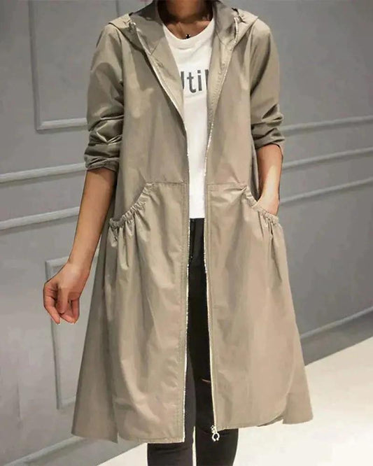 Long Waterproof Raincoat for Women – Stylish & Weather-Resistant-Caliboot