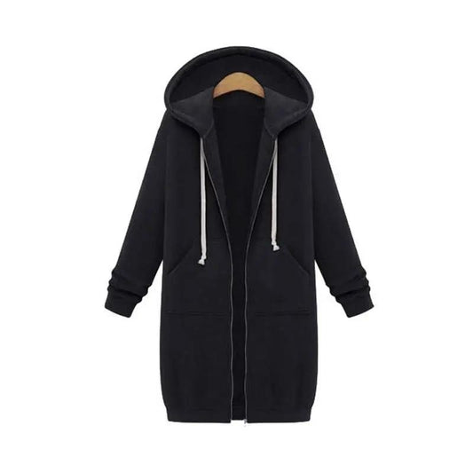 Longline Zip Hoodie for Women – Cozy & Versatile Layering Piece-Caliboot