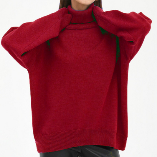 Loose Knitted Turtleneck Sweater for Women – Cozy & Stylish for Fall/Winter 0