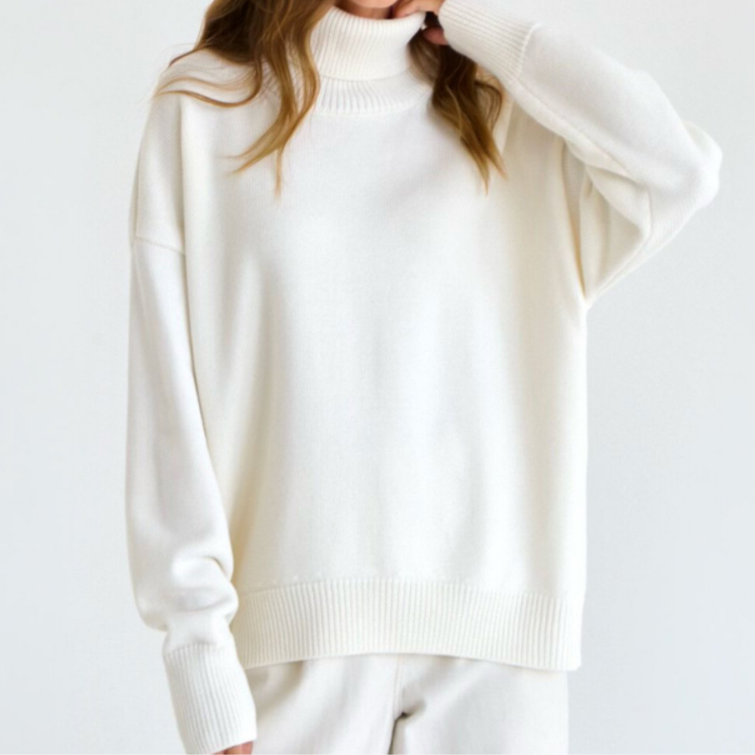 Loose Knitted Turtleneck Sweater for Women – Cozy & Stylish for Fall/Winter 11
