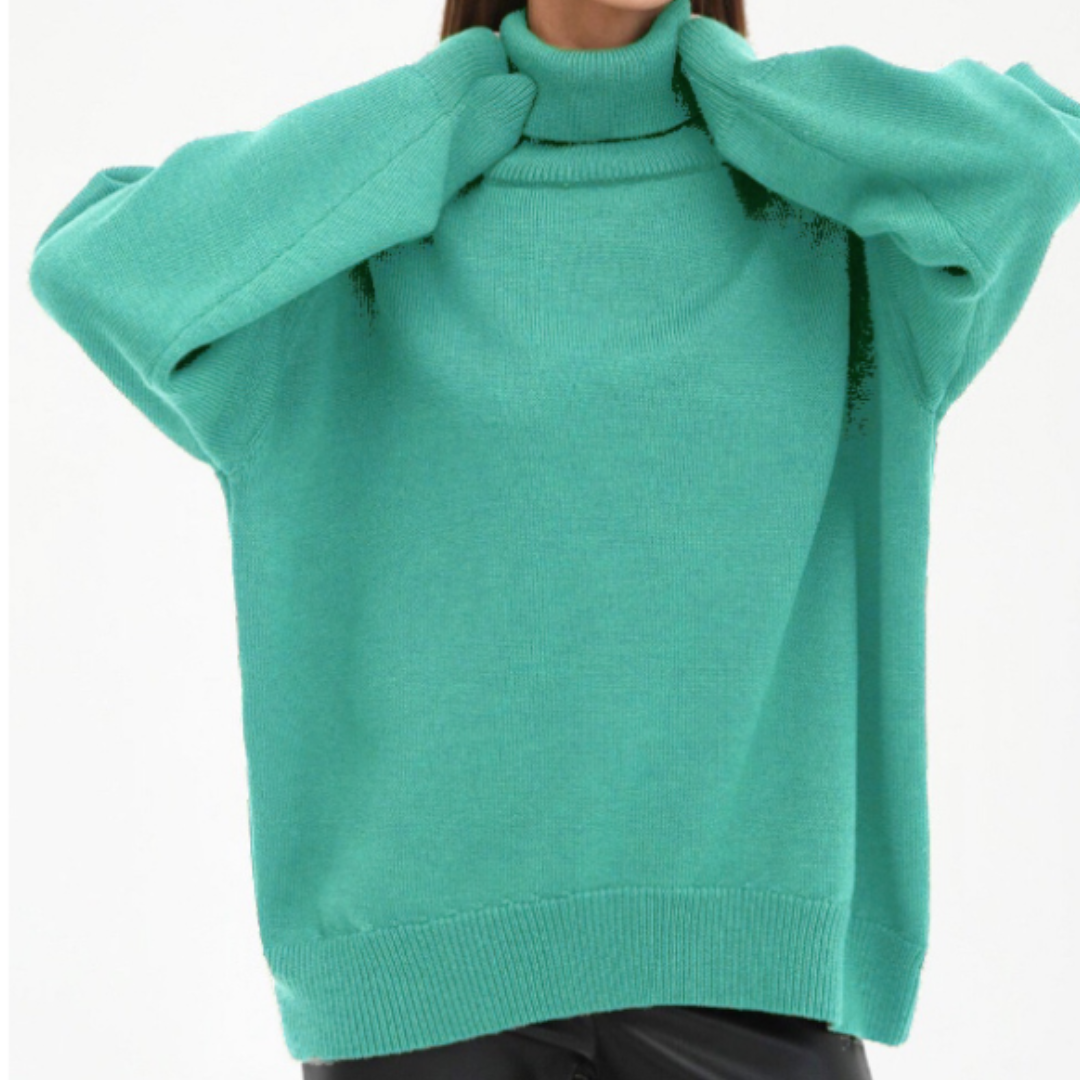 Loose Knitted Turtleneck Sweater for Women – Cozy & Stylish for Fall/Winter 12
