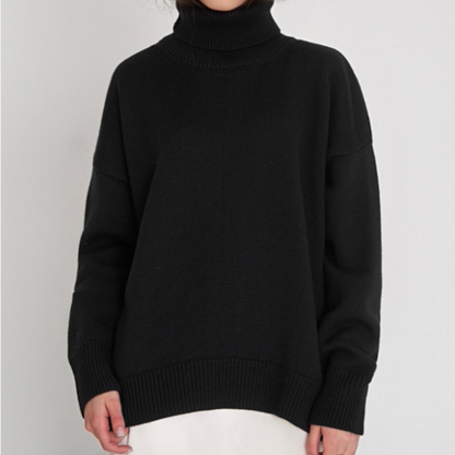 Loose Knitted Turtleneck Sweater for Women – Cozy & Stylish for Fall/Winter 2