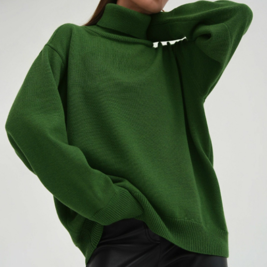 Loose Knitted Turtleneck Sweater for Women – Cozy & Stylish for Fall/Winter 5