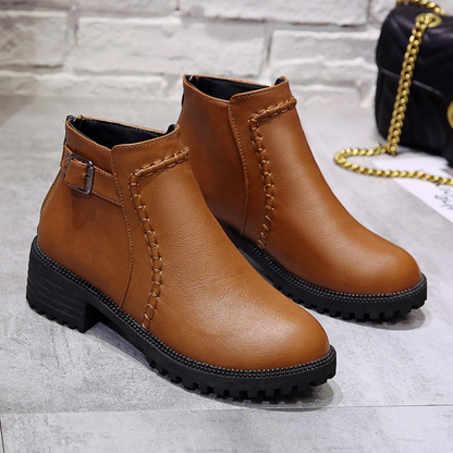 Low Block Heel Black Ankle Boots for Women – Stylish & Comfortable