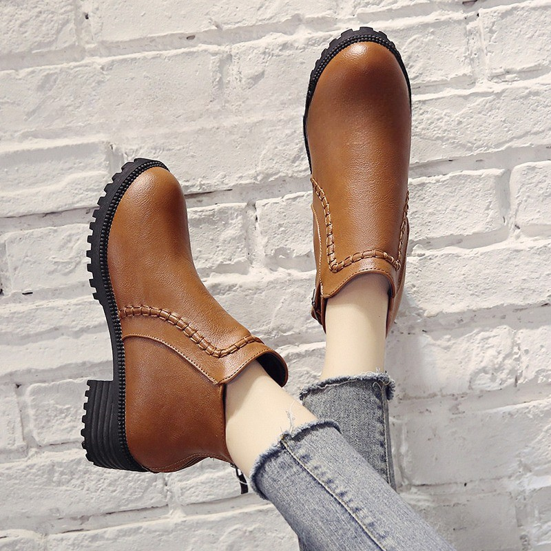 Low Block Heel Black Ankle Boots for Women – Stylish & Comfortable