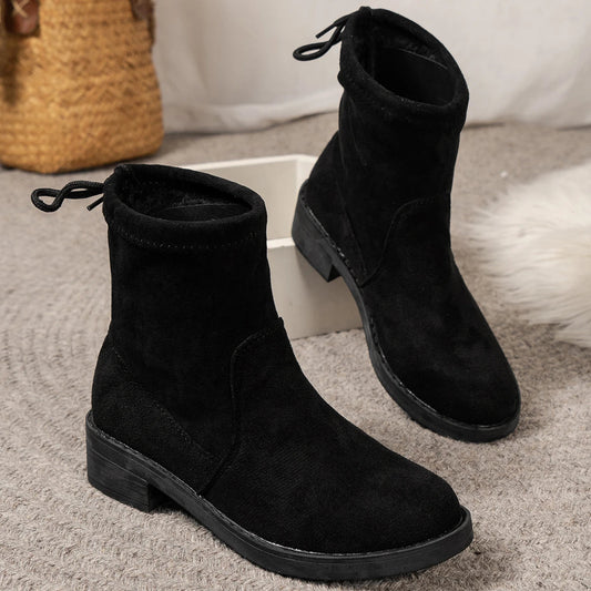 Low Heel Black Ankle Boots for Women – Stylish & Comfortable Fit