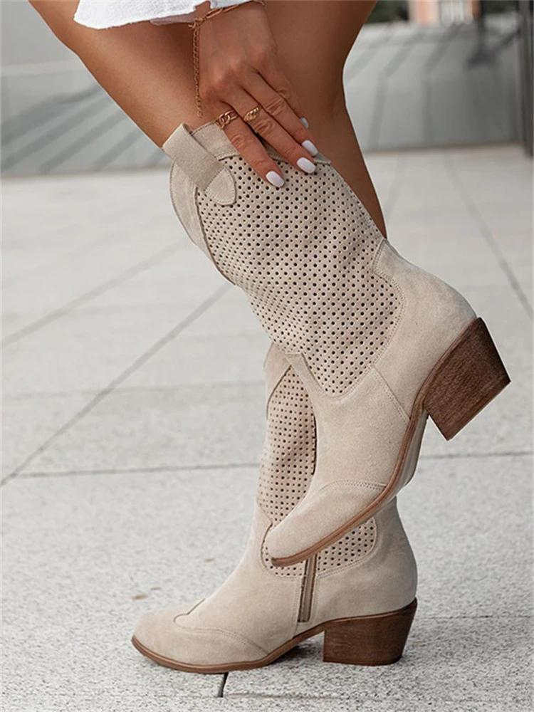 Medium Heel Cowboy Boots for Women – Stylish & Versatile