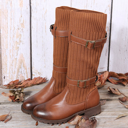 Mid-Calf Leopard Print Boots for Women – Chic & Comfortable Winter Style