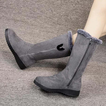 Mid-Calf Suede Boots for Women – Stylish & Warm
