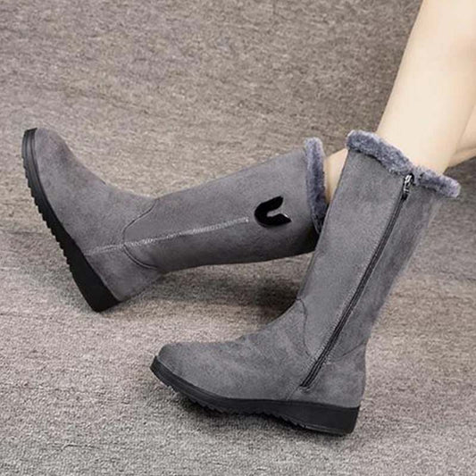 Mid-Calf Suede Boots for Women – Stylish & Warm